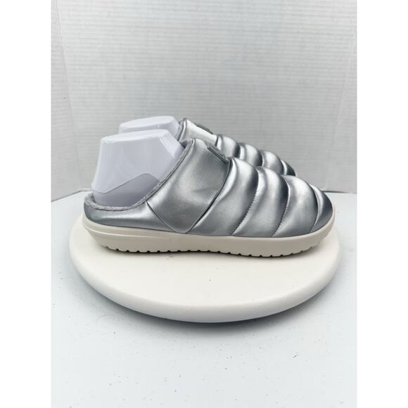 Nike Burrow SE Womens Size 9 Metallic Silver Slip On Slides Slipper Shoes NEW - Picture 4 of 9